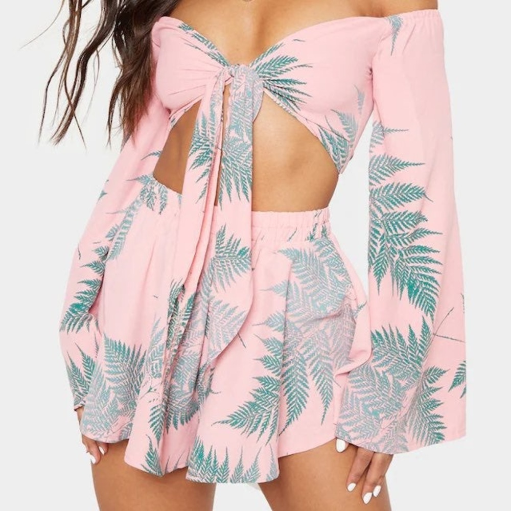 Pink Floral top and bottom